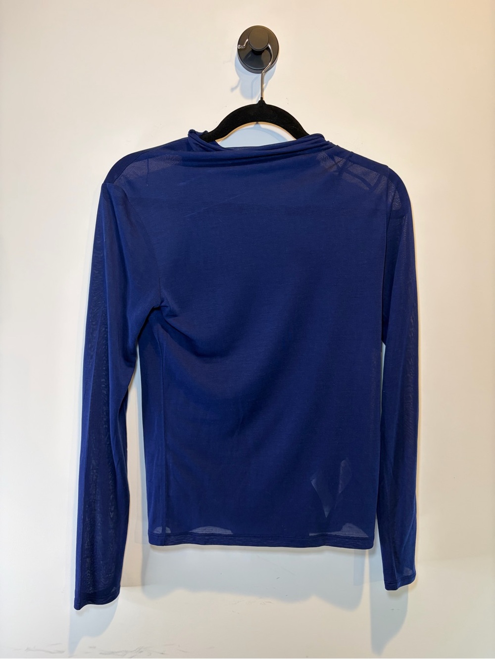 Vince Semi-Sheer Long Sleeve Top - Navy